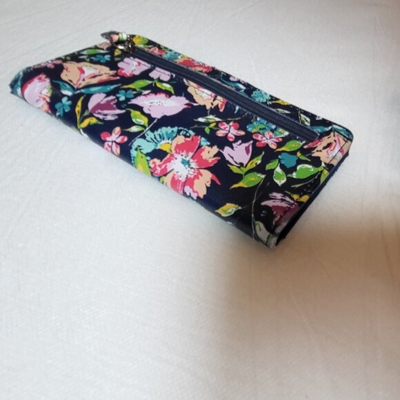 Floral Bifold Wallet w Card Slots & Zipper Coin Pouch - Picture 5 of 7